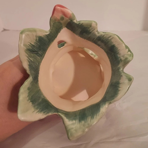 Vintage Fitz & Floyd 1987 Japan Hand Painted Rosebud Candle Holder - Picture 5 of 7